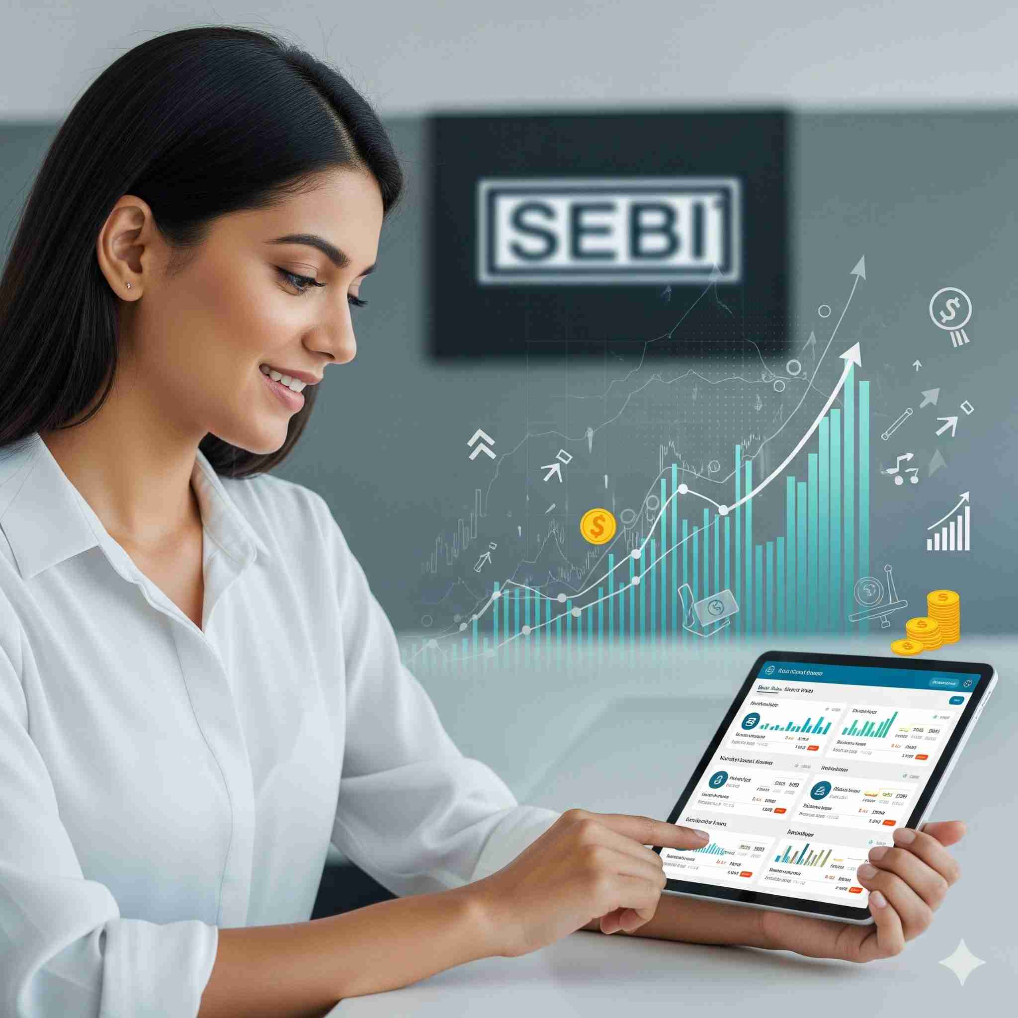 First-time Indian woman investor exploring mutual funds with SEBI incentives in 2025