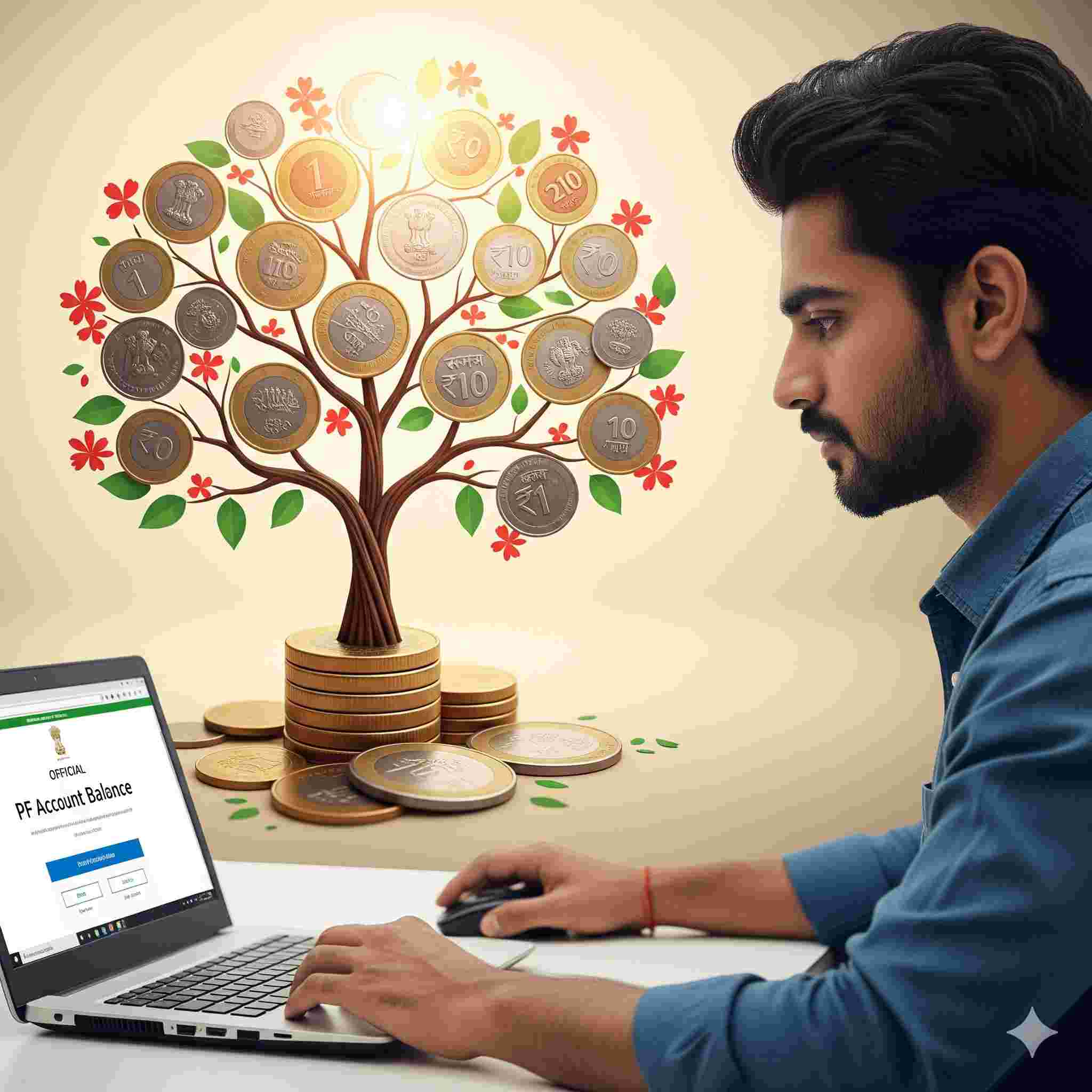 Indian employee growing wealth with EPF savings